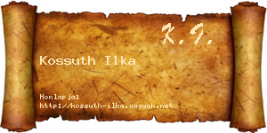 Kossuth Ilka névjegykártya
